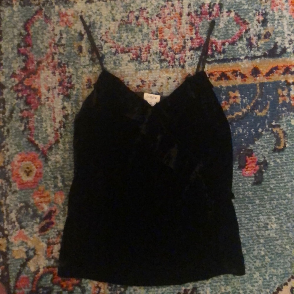 JCrew XXS Black Velvet Tank Top